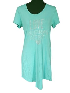 2010s Mcbling Victorias Secret Long Sleep Tee sleepshirt pajama Sz M